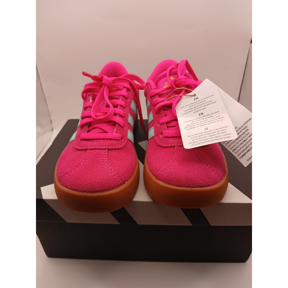 Adidas VL Court 3.0 K Pink Suede Gum Sole Kids Sneakers JS5013 Size 12K